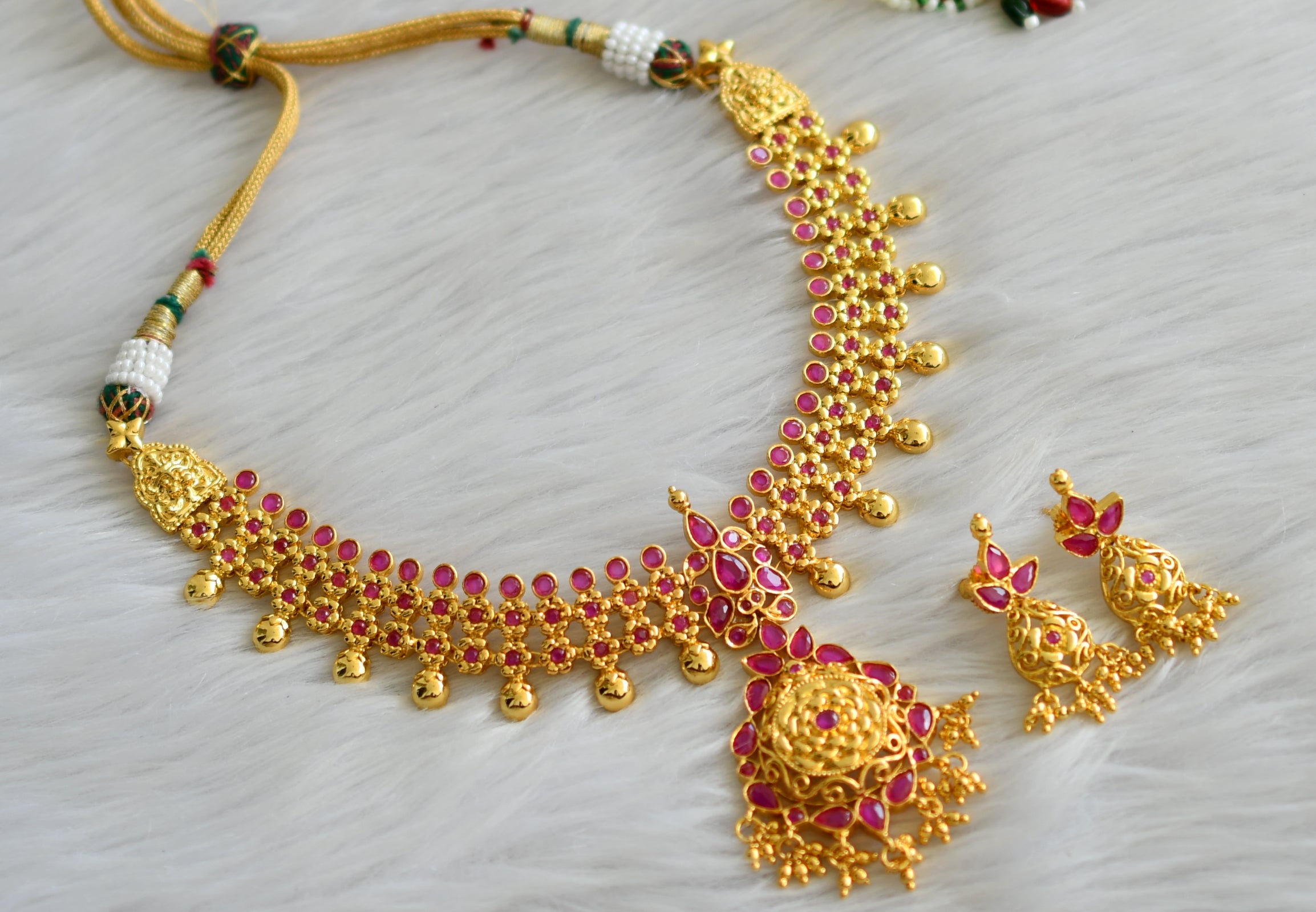 Ruby necklace gold on sale price