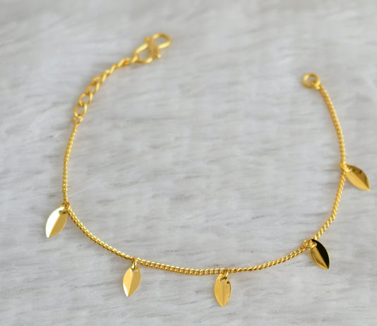 Gold tone leaf bracelet dj-48773