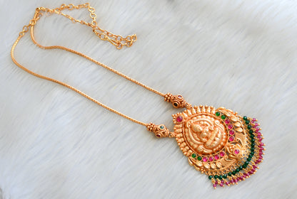 Gheru finish kemp-green Lakshmi chain necklace dj-42402