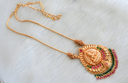 Gheru finish kemp-green Lakshmi chain necklace dj-42402