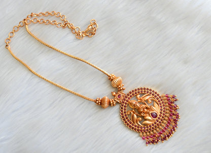 Gheru finish ruby Lakshmi chain Necklace dj-42405
