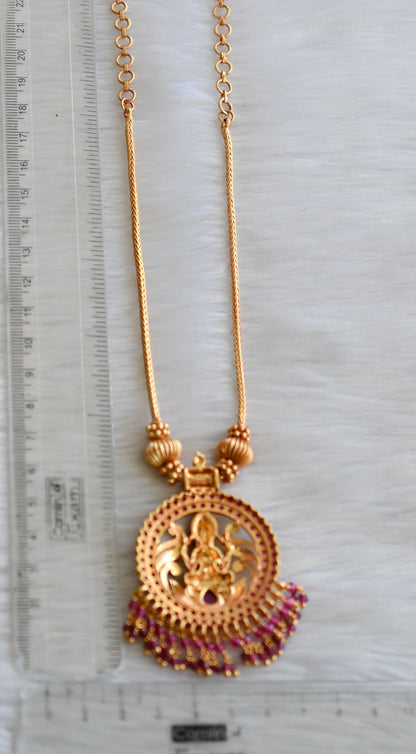Gheru finish ruby Lakshmi chain Necklace dj-42405