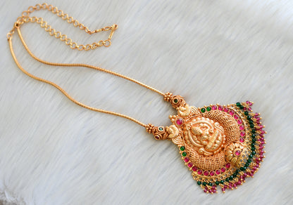 Gheru finish kemp-green Lakshmi chain necklace dj-42404