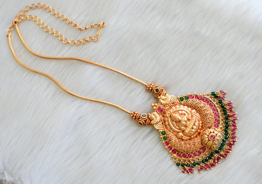 Gheru finish kemp-green Lakshmi chain necklace dj-42404