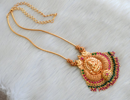 Gheru finish kemp-green Lakshmi chain necklace dj-42404