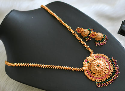 Gheru finish Kemp-green peacock necklace set dj-42411