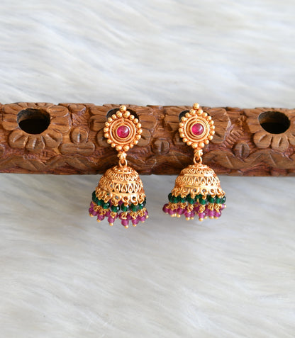 Gheru finish Kemp-green peacock necklace set dj-42411