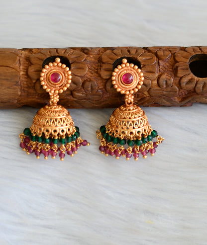 Gheru finish Kemp-green peacock necklace set dj-42412