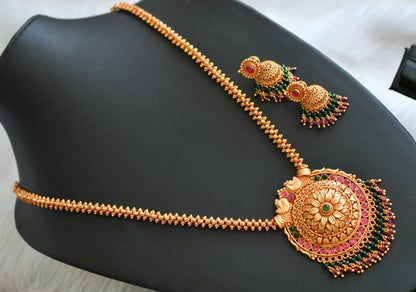 Gheru finish Kemp-green peacock necklace set dj-42412