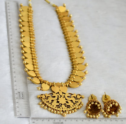 Antique Gold tone White Kemp-green Mango Jadau Kundan Replica Haar Set DJ33260