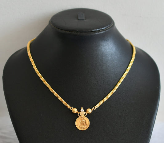 Gold tone lakshmi coin necklace dj-50743