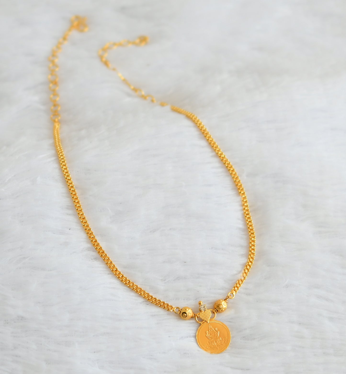 Gold tone lakshmi coin necklace dj-50743