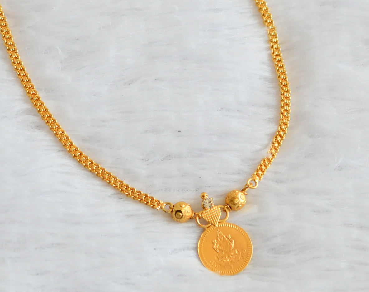 Gold tone lakshmi coin necklace dj-50743