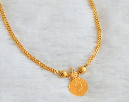 Gold tone lakshmi coin necklace dj-50743