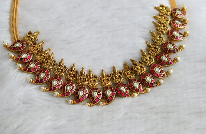 Antique Gold tone Kemp Lakshmi Mango Jadau Kundan Gold Replica Necklace DJ33121