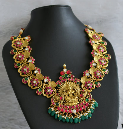 Royal antique gold look alike kundan jadau lakshmi designer necklace dj-34148