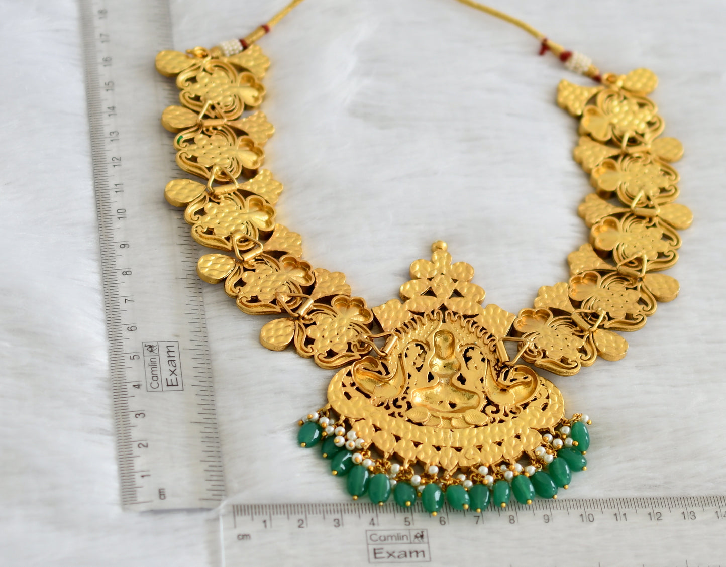 Royal antique gold look alike kundan jadau lakshmi designer necklace dj-34148