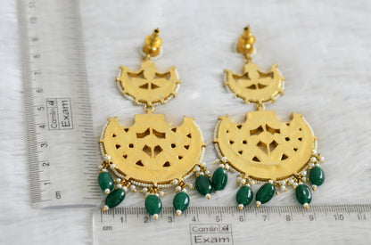 Gold tone Kundan Jadau Uncut Polki Bali step Earrings dj-15894