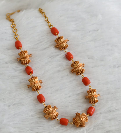 Matte finish coral beads necklace dj-41863