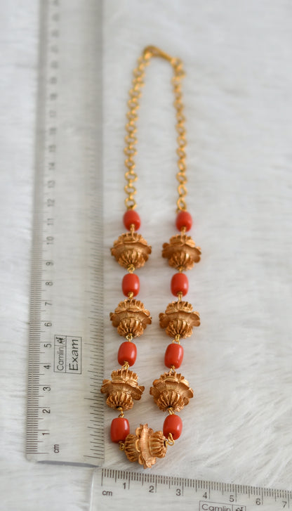 Matte finish coral beads necklace dj-41863