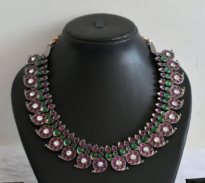 Black finish precious kemp-green-white  pearl mango necklace dj-50756