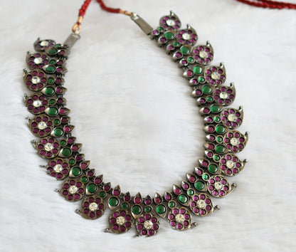 Black finish precious kemp-green-white  pearl mango necklace dj-50756