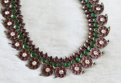 Black finish precious kemp-green-white  pearl mango necklace dj-50756