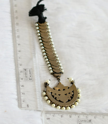 Black finish precious kemp-green-white pearl moon tikka dj-50765