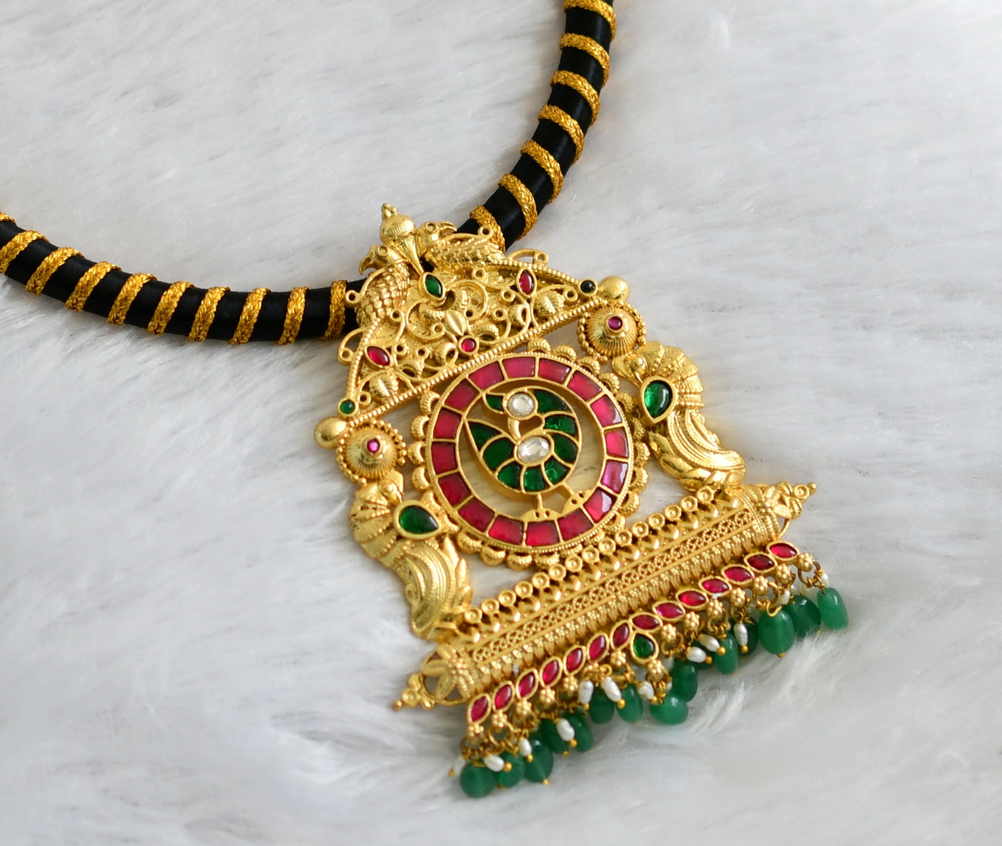 Antique gold look alike kundan jadau designer necklace dj-34161