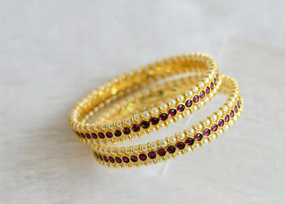 Gold tone precious kemp pearl bangles(2.10) dj-50785