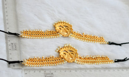 Gold tone kemp-green pearl naga pearl bead armlets dj-50797