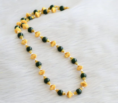 Gold tone green-pearl beaded necklace dj-02925