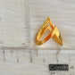 Gold tone ruby-green-white stone vanki finger ring dj-42462