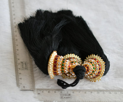 Gold tone kemp-green-white bridal kuppulu ( hair accessories) dj-50814