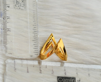 Gold tone black stone vanki finger ring dj-42466