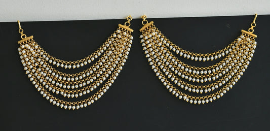 Matte finish pearl cluster ear side chain dj-48779