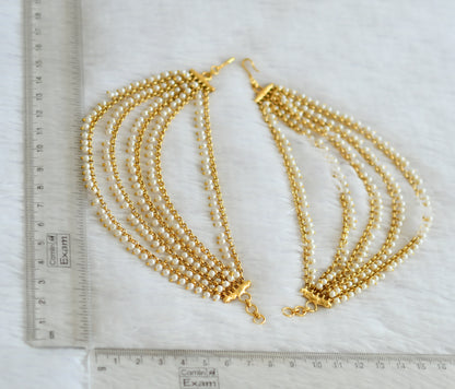 Matte finish pearl cluster ear side chain dj-48779