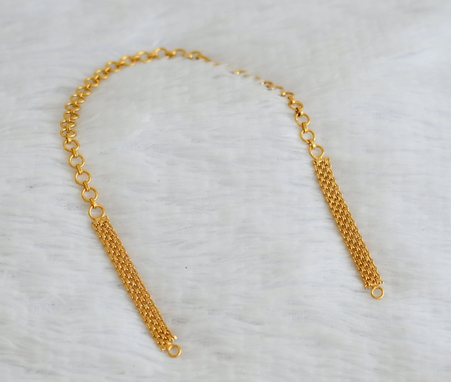 Matte gold tone back chain for necklace dj-48652