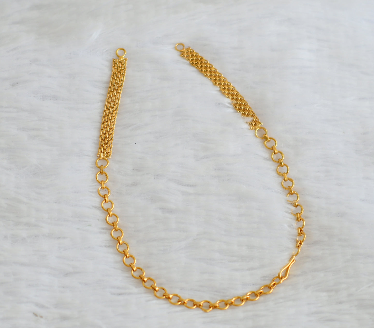 Matte gold tone back chain for necklace dj-48652