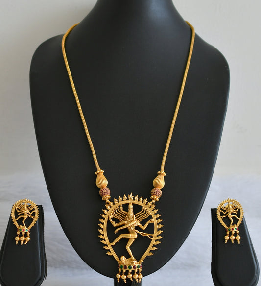 Matte finish kemp-green natarajar haar set dj-43784