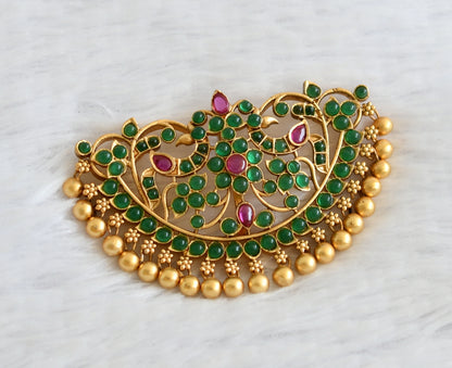 Matte finish green-kemp flower hair jewel dj-50824