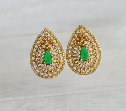 Matte finish cz green thilak earrings dj-47077