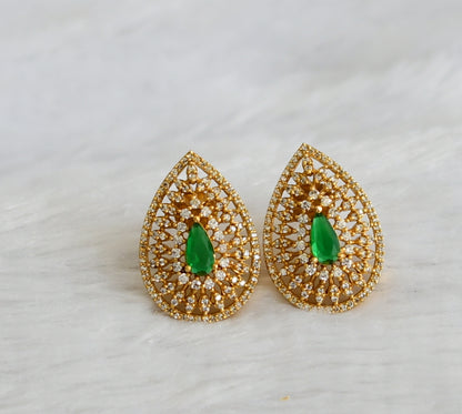 Matte finish cz green thilak earrings dj-47077