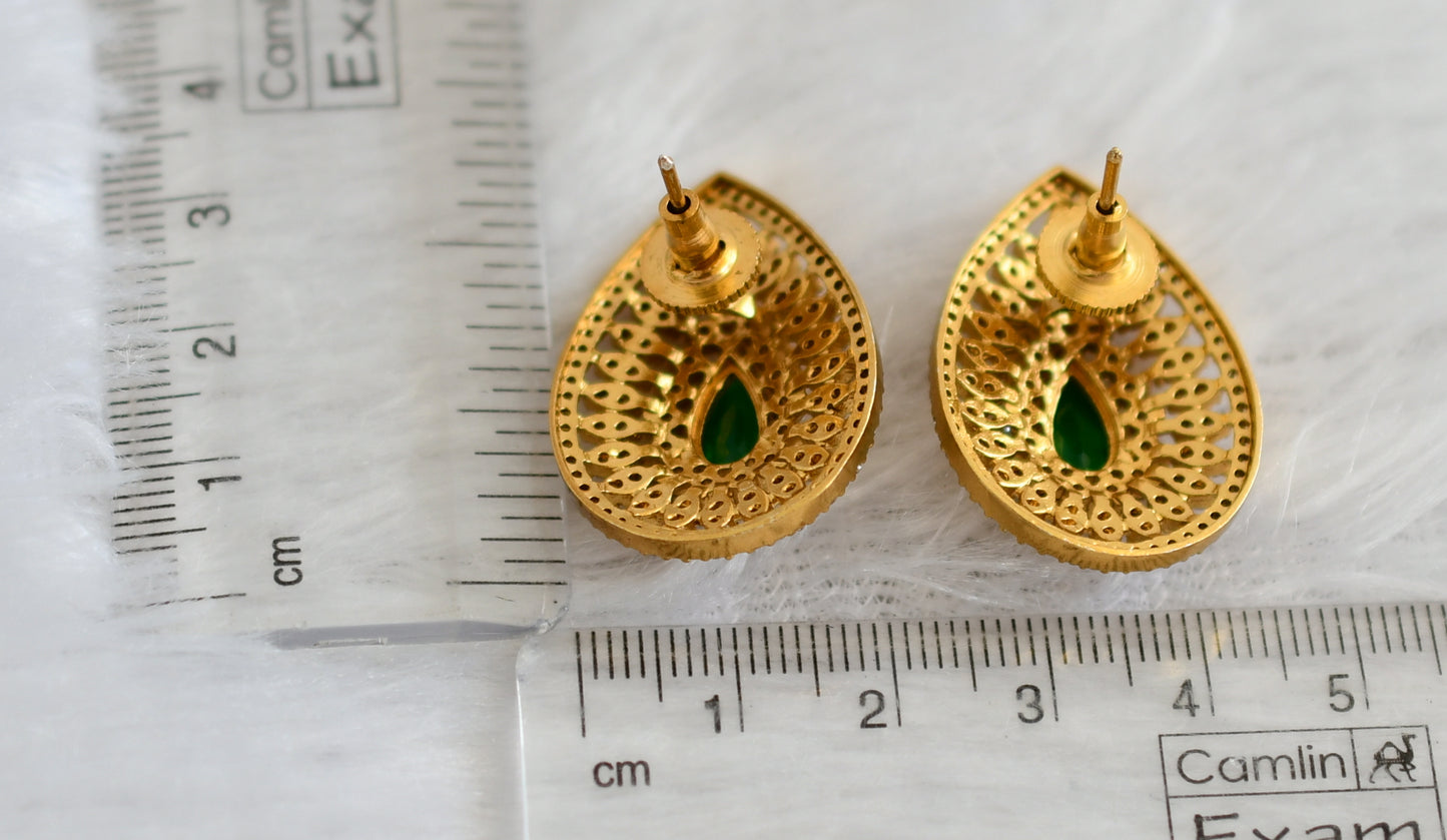 Matte finish cz green thilak earrings dj-47077