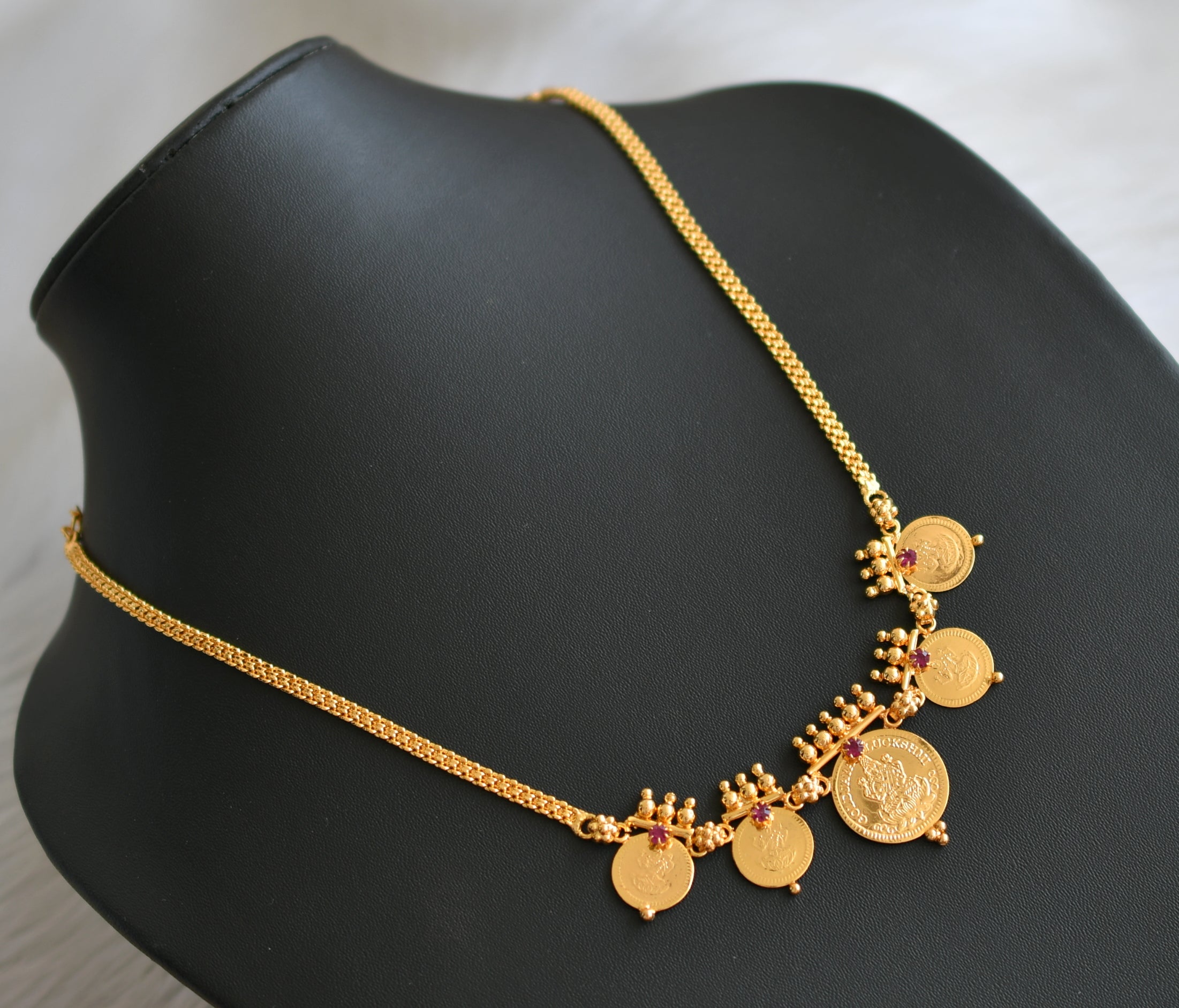 Simple and Elegant: One Gram Gold Chain Necklace Set, TV Artists'  Preferred, Perfect for Sarees and Modern Dresses NL26310