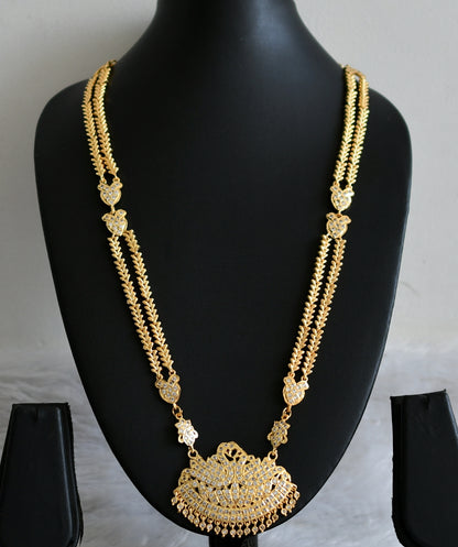 Gold tone ad white swan double layer chain haar dj-48927