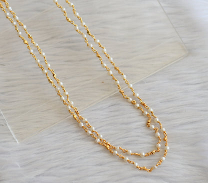 Gold tone double layer pearl chain dj-43149