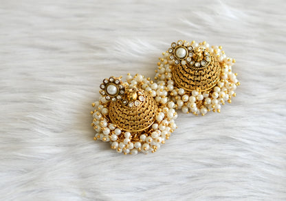 Antique pearl cluster choker necklace set dj-08025