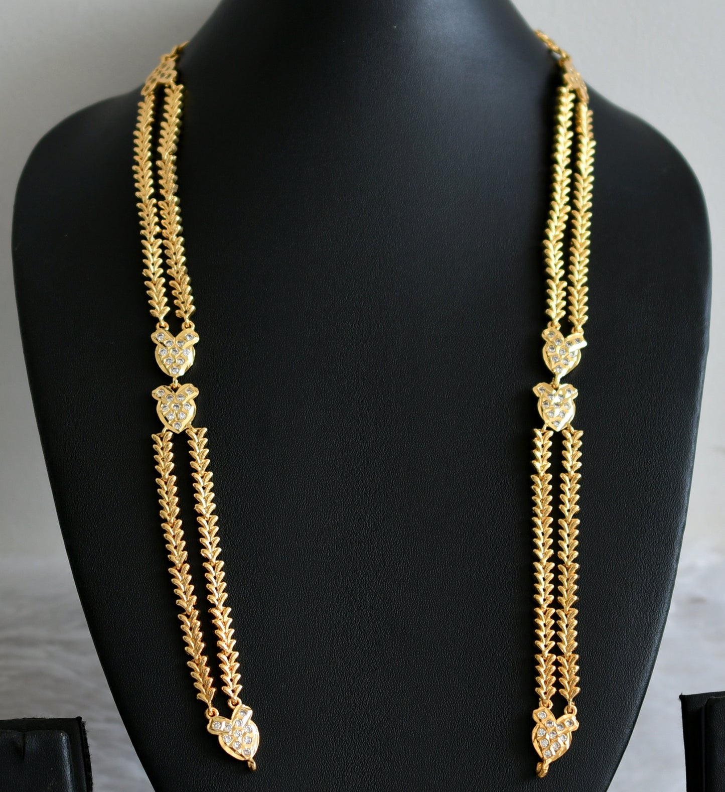 Gold tone ad white double layer chain for haar dj-48923