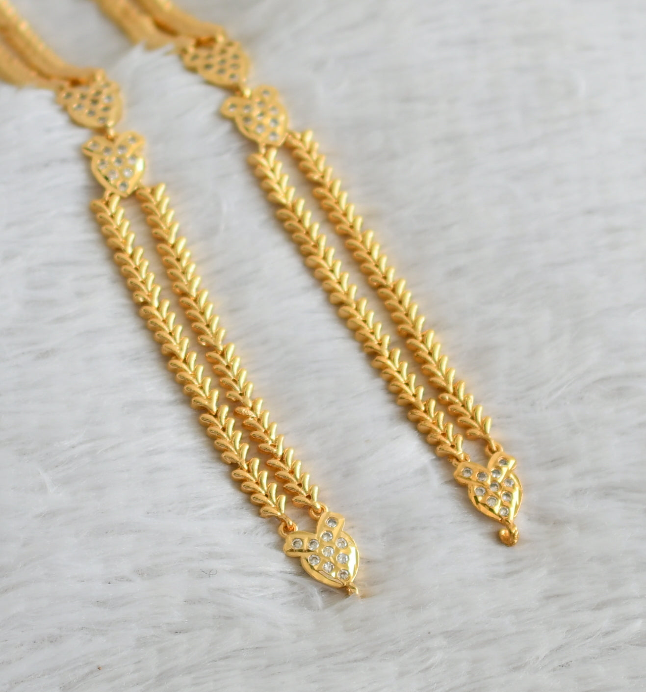 Gold tone ad white double layer chain for haar dj-48923